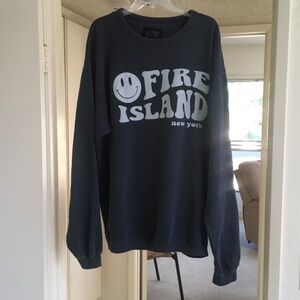 AUSTINS/“FIRE ISLAND NEW YORK”BLUE-GRAY SWEATSHIRT